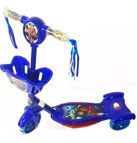 Patinete Rodas Musical Luz Homem Aranha Scooter Patinetes