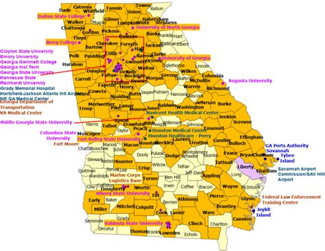 map  georgia showing counties ga wall map laminated  zip codes