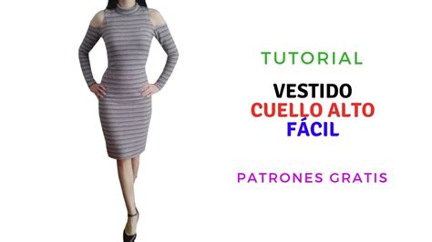 DIY Cómo hacer un VESTIDO LARGO FÁCIL cuello alto corte y confección