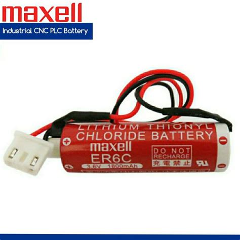 MAXELL ER6C AA 3 6V 1800mAh CNC PLC Lithium Battery With Plug F2 40BL