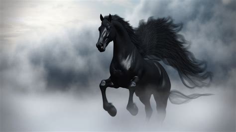 Foto Gratis Grafica In Bianco E Nero Dello Stallone Pegaso Nero Della