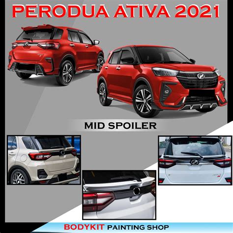 Perodua Ativa Toyota Raize Daihatsu Rocky Mid Wing Centre Spoiler