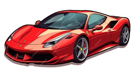 Premium Photo | Red Ferrari cartoon vector sticker