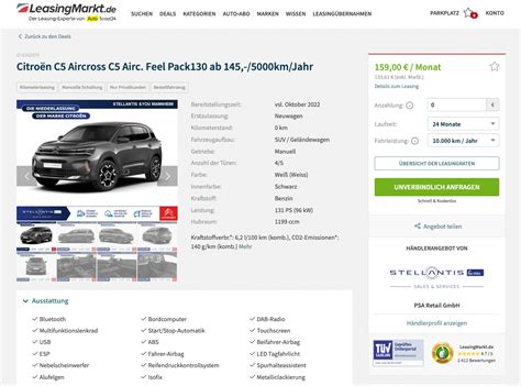 Citro N C Aircross Im Leasing F R Im Monat Brutto Ntv Autoleasing