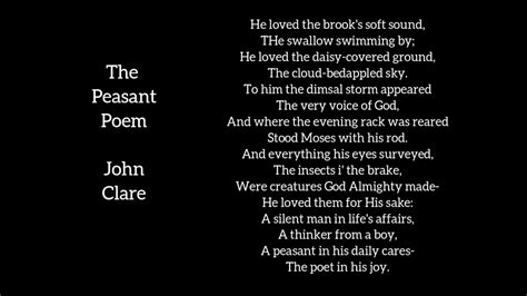 The Peasant Poem John Clare Poetry Reading Youtube