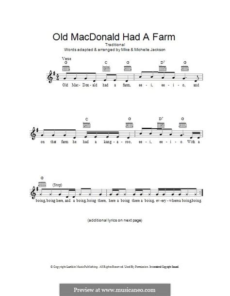 Old Macdonald Had A Farm By Folklore Sheet Music On Musicaneo