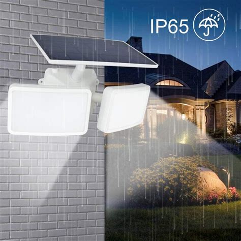 Depuley 2 Head Led Solar Security Lights Outdoor Motion Sensor 6000k Flood Pir Light