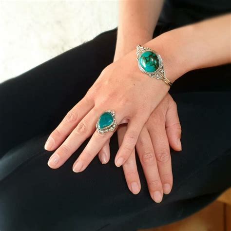 Bague chrysocolle argent BOHÈME OMYOKI bijoux de créateur