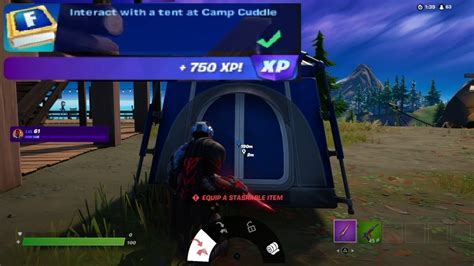 Interect With A Tent At Camp Cuddle Fortnite Youtube