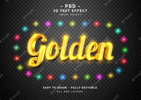 Premium Psd Golden 3d Text Style Effect