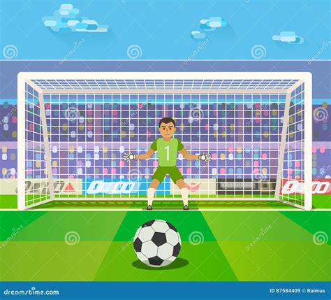 Soccer Goalkeeper Vector Illustration Of A Goalkeeper Prepares To