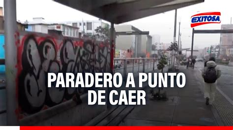 Cercado De Lima Paradero A Punto De Caer En Av Grau Youtube