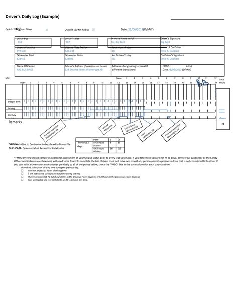 50 Printable Drivers Daily Log Books Templates And Examples