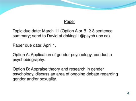 Ppt Psychology 320 Gender Psychology Lecture 49 Powerpoint