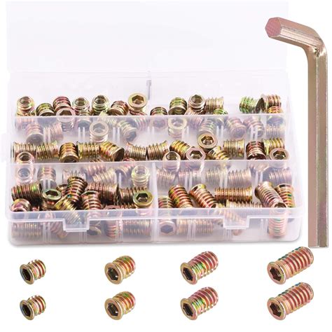 Rustark 90 Pcs 5 16 4 Sizes Threaded Insert Nuts Assortment Set Carbon