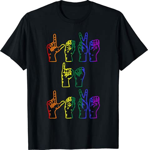 Love Is Love Asl American Sign Language Rainbow Gay Pride T Shirt Walmart
