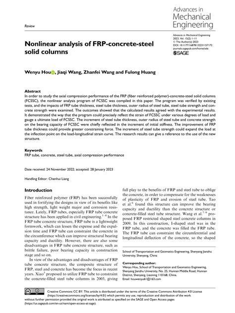 PDF Nonlinear Analysis Of FRP Concrete Steel Solid Columns