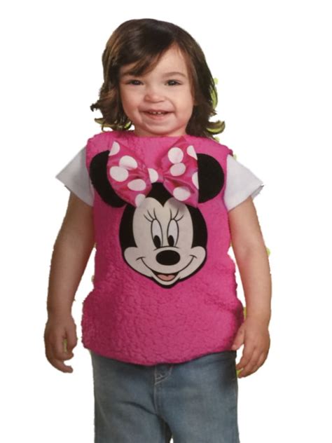 Disney Infant Toddler Girl Plush Pink Minnie Mouse Costume Pull Over