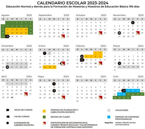 Calendario Escolar Para Educación Normal 2023 2024 Revista Voces