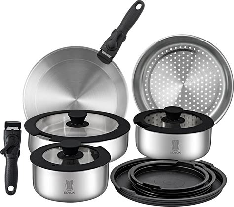 Roydx Pots And Pans Set 16 Piece Stainless Steel Kitchen