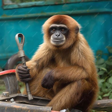 premium ai image  monkey   wrench   handle