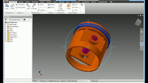 Piston Assembly Drawing Youtube