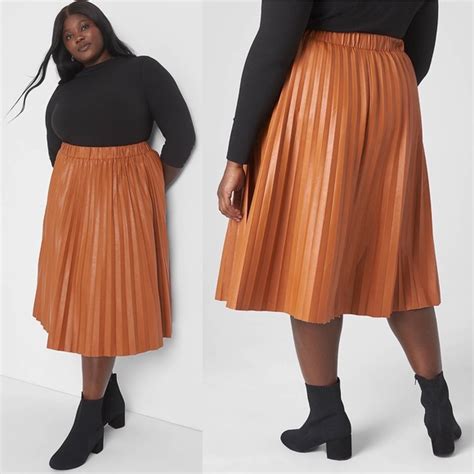 Lane Bryant Skirts Nwt Lane Bryant Highrise Faux Leather Pleated