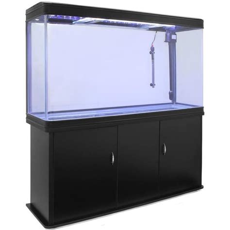 MonsterShop Aquarium à bords Noir de 300 Litres Meuble de Support