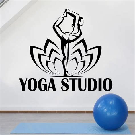 Vinyl Wall Decal Yoga Studio Logo Wall Decal Vinyl Yoga Pose Lotus