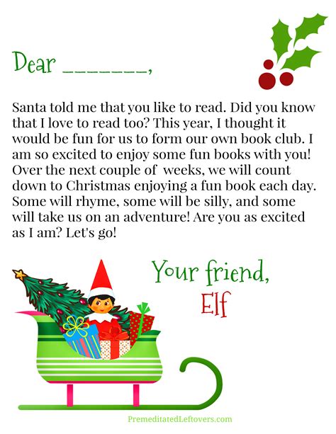 Elf On The Shelf Letters Printable