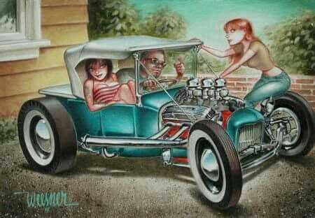 Hot Rods Cartoons Lol Cool Car Drawings Garage Art Automotive Art