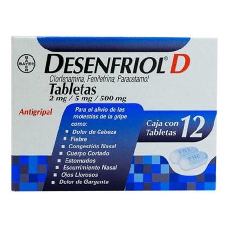 Antigripal Desenfriol D 2 Mg 5 Mg 500 Mg 12 Tabletas Walmart