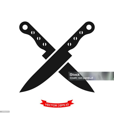 Crossed Knife Icon Vector Logo Template Chef Knife Vector Icon Kitchen