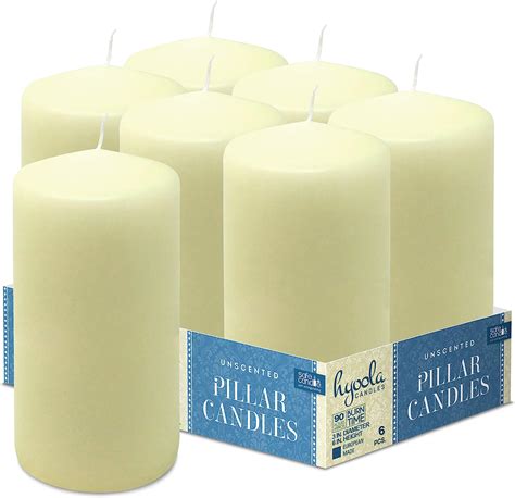 Buy Hyoola Ivory Pillar Candles 3x6 Inch Unscented Pillar Candles 6 Pack European Made