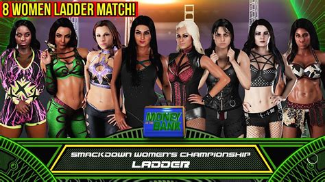 WWE 2K18 8 Women LADDER MATCH All NEW FEMALES In CHAMPIONSHIP