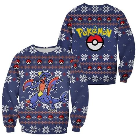 Garchomp Pokemon Xmas Ugly Christmas Knitted Sweater Teeruto