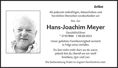 Traueranzeigen Von Hans Joachim Meyer SZ Gedenken De