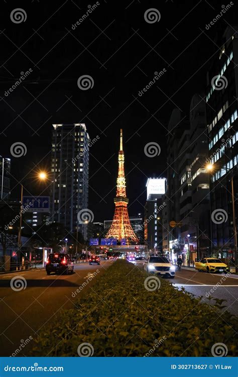 Tokyo Cityscape with Tokyo Tower at Night, Japan Nov 29 2023 Editorial ...