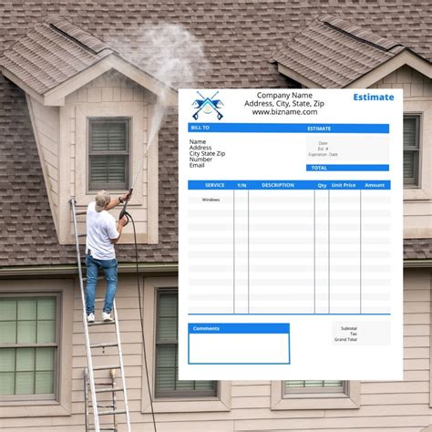 Pressure Washing Invoice Template Pressure Washing Estimate Sheet