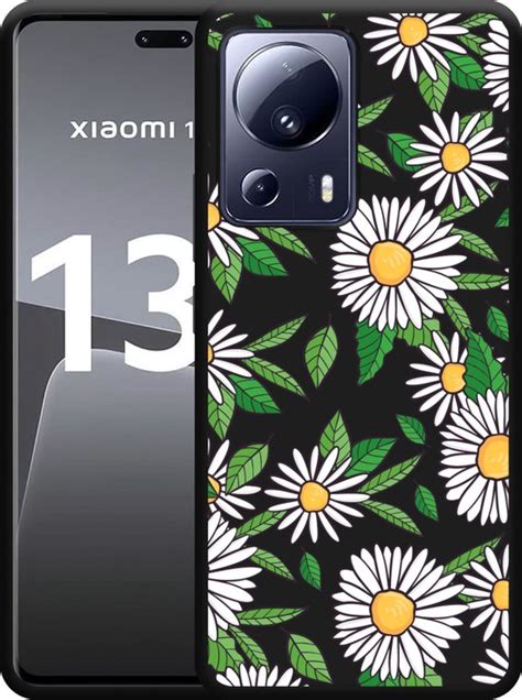 Cazy Hoesje Zwart Geschikt Voor Xiaomi 13 Lite Madeliefjes Bol