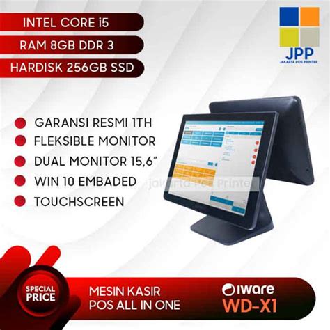 Jual Pos Windows Kasir All In One Iware X1 Dual Monitor Touch Screen 15