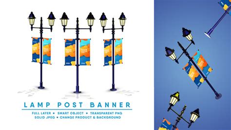 Lamp Post Banner Mockup I Easy Editable Templatemonster