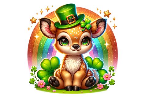 Cute Deer St Patricks Day Clipart Graphic By Thedigitalstore247 · Creative Fabrica