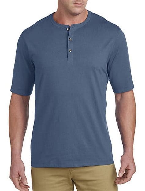 Harbor Bay By Dxl Mens Big And Tall Wicking Jersey Henley Shirt