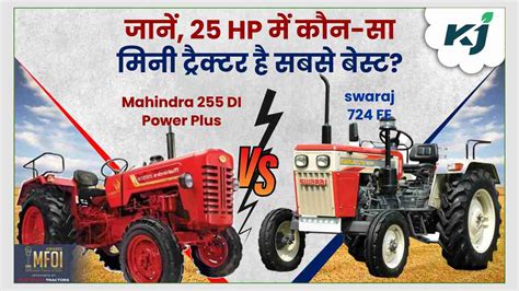 Mahindra 255 DI Power Plus vs swaraj 724 FE जन 25 HP म कन स