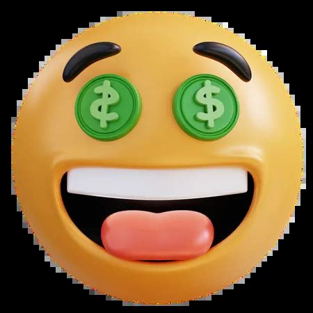 Money Eyes Emoji Emoji 3D Icon download in PNG, OBJ or Blend format