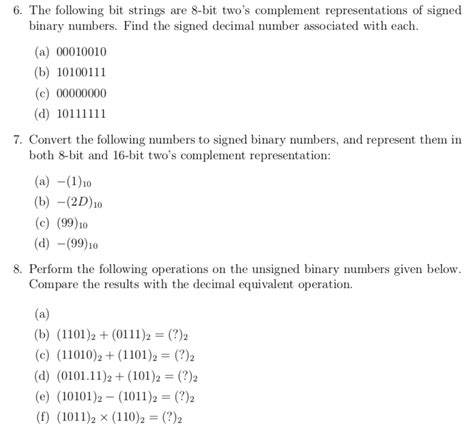 Solved he following bit strings are 8-bit two's complement | Chegg.com