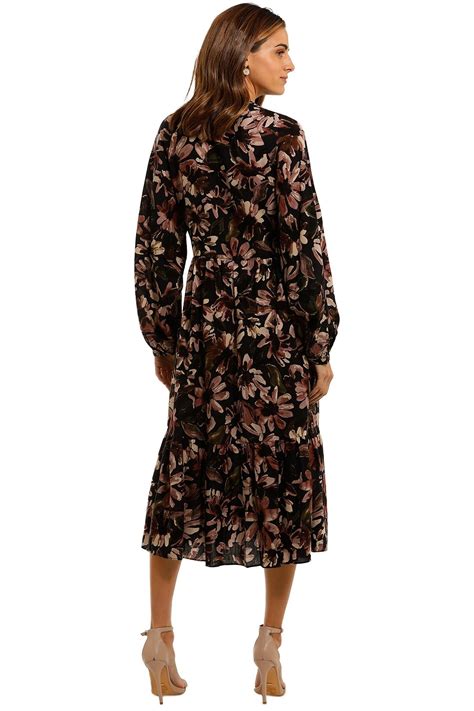 Hire Tuck Bodice Dress In Floral Witchery Glamcorner