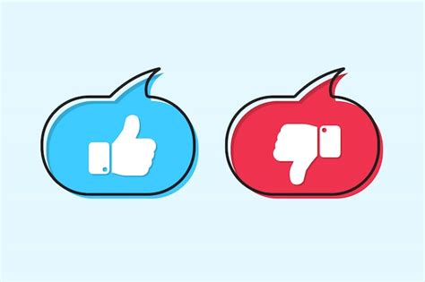 Premium Vector Like And Dislike Icons In Speech Bubble In A Flat Design