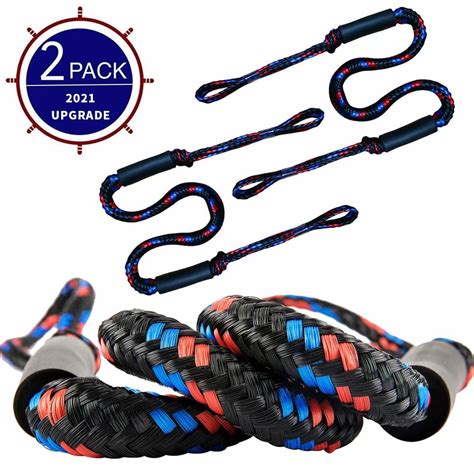 Buy 2 Pack Bungee Boat Dock Line Mooring Rope Accessories Boat Docking